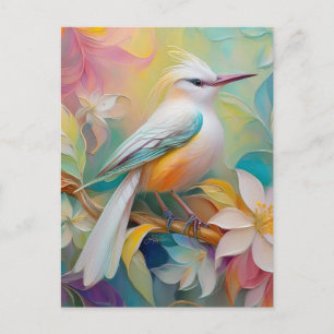 Tufted Golden Rumped Fantasy Bird Postcard