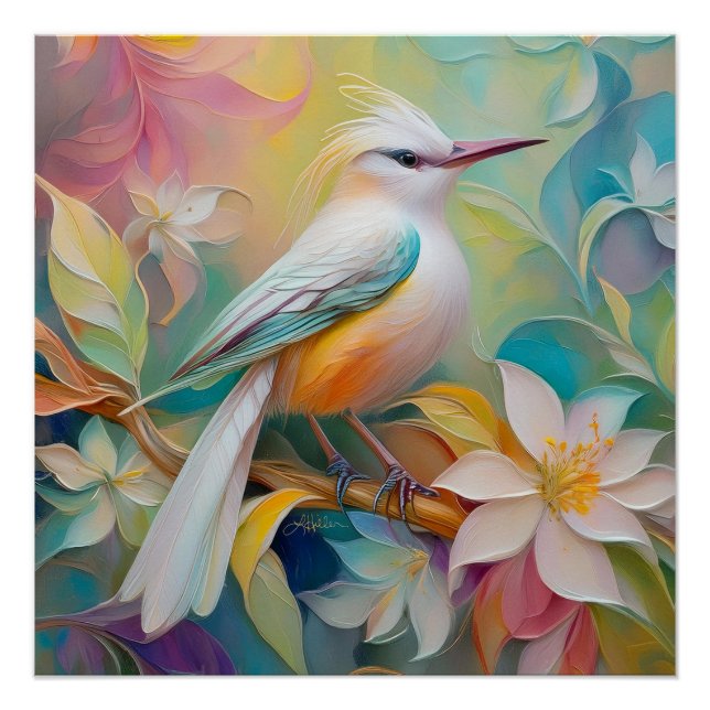 Tufted Golden Rumped Fantasy Bird Poster (Front)
