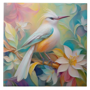 Tufted Golden Rumped Fantasy Bird Tile