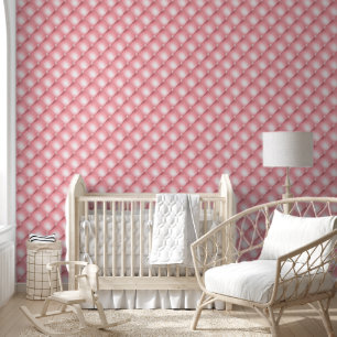 Tufted pattern baby pink geometric diagonal wallpaper