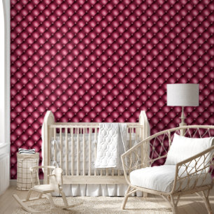 Tufted pattern burgundy maroon geometric diagonal wallpaper