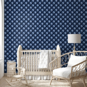 Tufted pattern dark blue geometric diagonal wallpaper