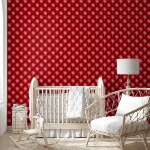 Tufted pattern dark wine red geometric diagonal wallpaper