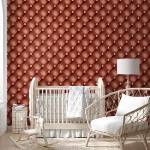 Tufted pattern terracotta geometric diagonal wallpaper