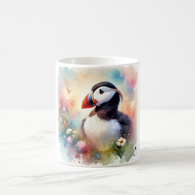 Tufted Puffin 190724AREF125 - Watercolor Coffee Mug (Center)