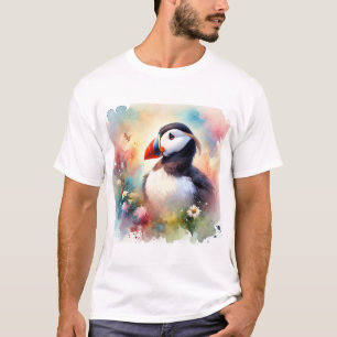 Tufted Puffin 190724AREF125 - Watercolor T-Shirt