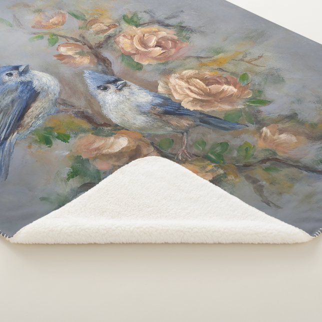 Tufted Titmice Sherpa Blanket (3/4)