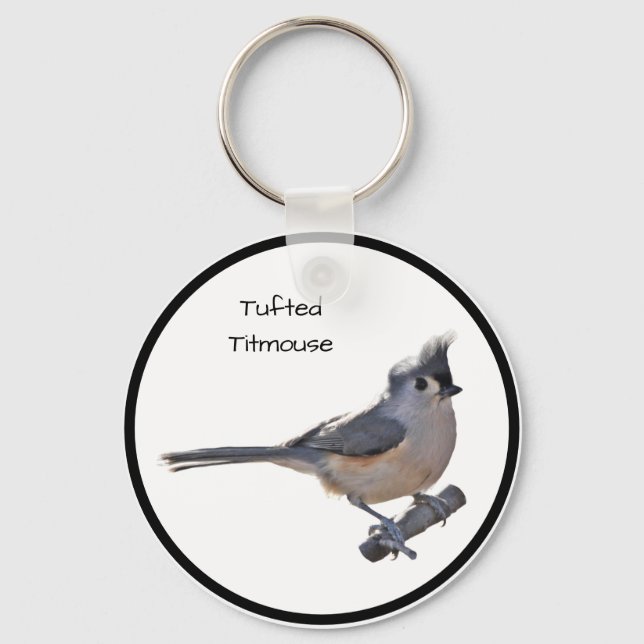 Tufted Titmouse Key Ring (Front)