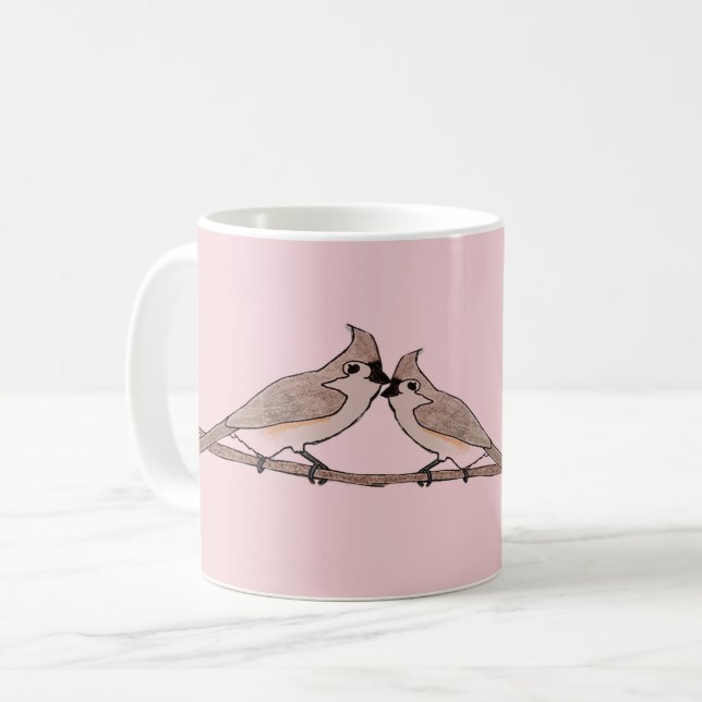 Tufted Titmouse Lovebirds Coffee Mug (Front Left)
