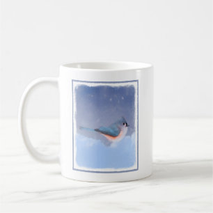 Tufted Titmouse Painting - Cute Original Dog Art Coffee Mug