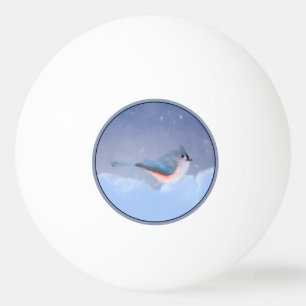 Tufted Titmouse Painting - Cute Original Dog Art Ping Pong Ball