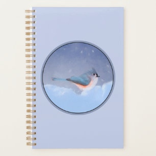 Tufted Titmouse Painting - Cute Original Dog Art Planner