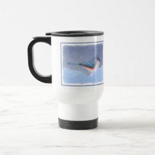 Tufted Titmouse Painting - Cute Original Dog Art Travel Mug