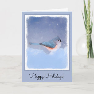 Tufted Titmouse Painting - Original Bird Art Card