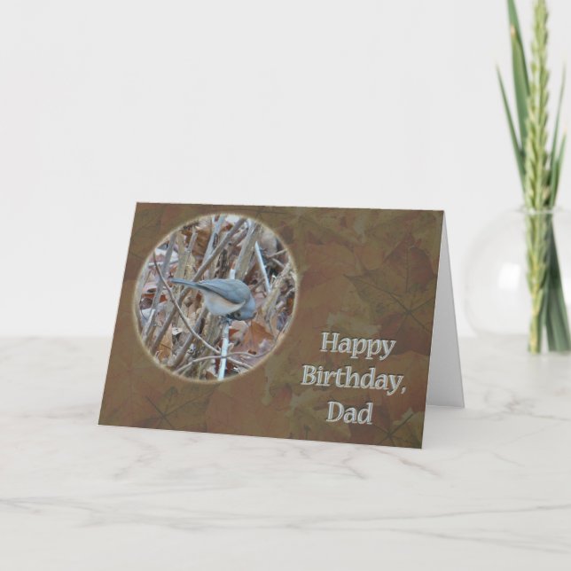 Tufted Titmouse Songbird Dad Birthday Card (Front)