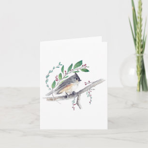 Tufted Titmouse Watercolor Note Card