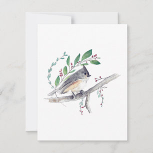Tufted Titmouse Watercolor Note Card