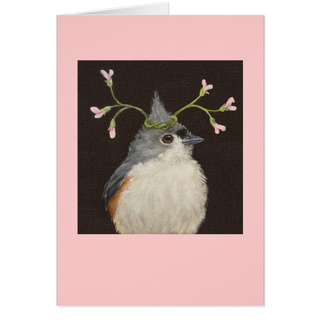 Tufted titmouse with hog peanut card (Front)