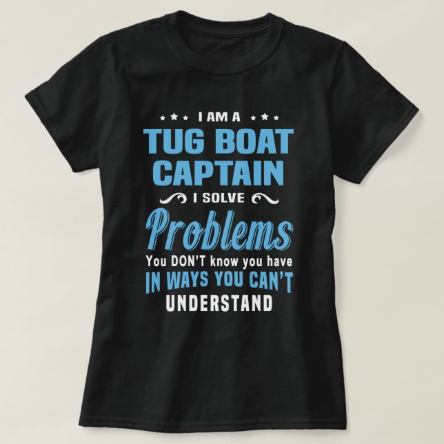 Tug Boat Captain T-Shirt (Design Front)