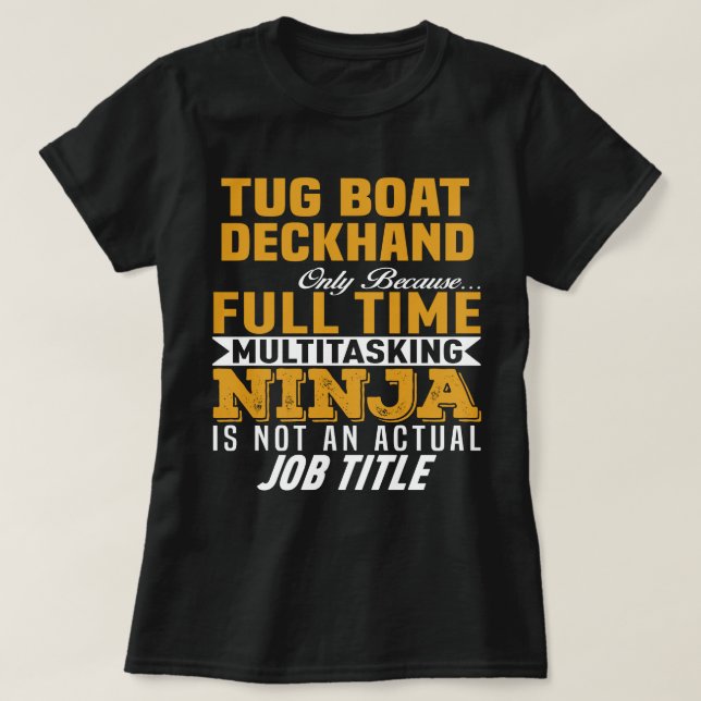 Tug Boat Deckhand T-Shirt (Design Front)