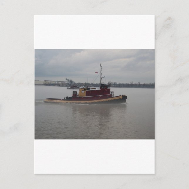 Tug Boat in the Fog Postcard (Front)