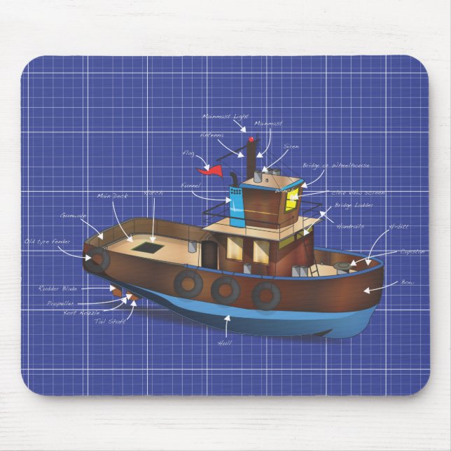 Tug Boat Mouse Mat (Front)