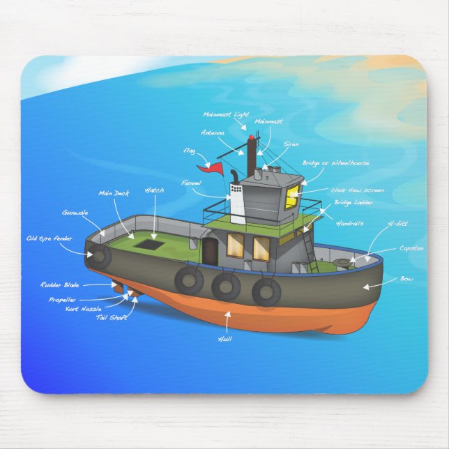 Tug Boat Mouse Mat (Front)