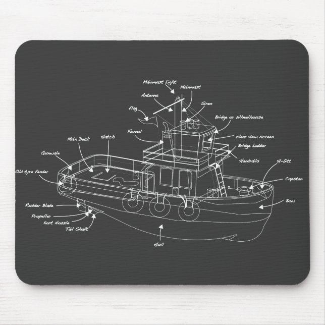 Tug Boat Mouse Mat (Front)