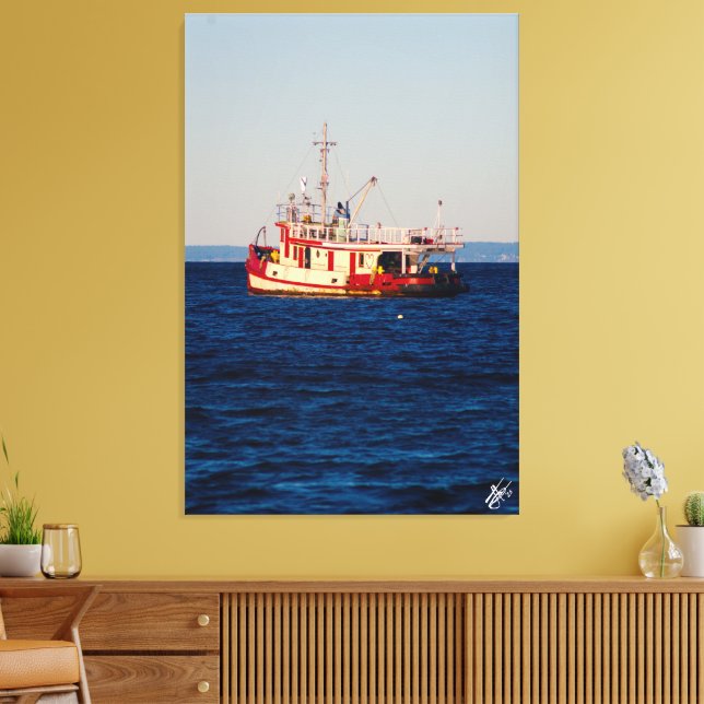 Tug Boat on Mutiny Bay #2 Canvas Print (Insitu(LivingRoom))