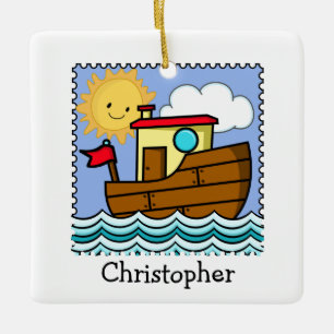 Tug Boat Personalised Ceramic Ornament