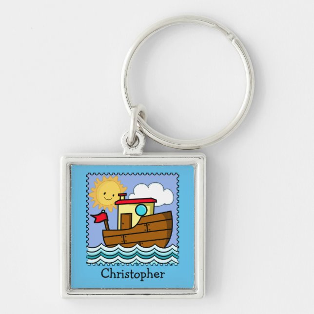 Tug Boat Personalised Key Ring (Front)