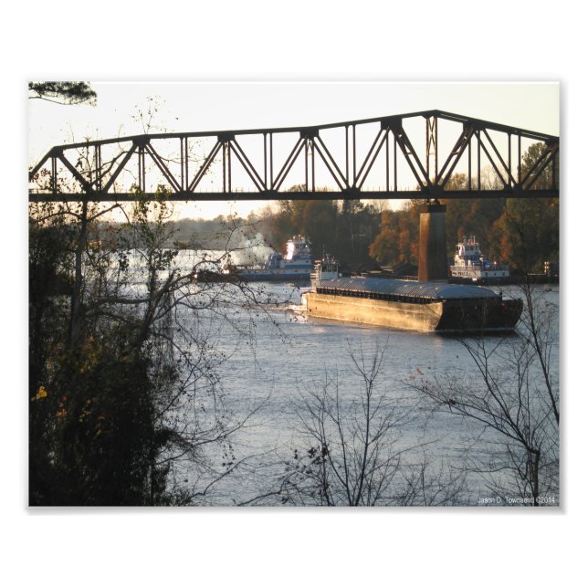 Tug Boats On The Black Warrior River Photo Print (Front)