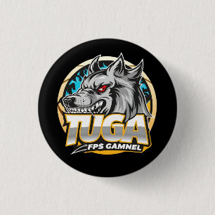 TUGA Wolf Gaming Logo Esports Style 3 Cm Round Badge