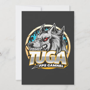 TUGA Wolf Gaming Logo Esports Style Holiday Card