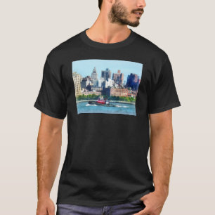 Tugboat Against Manhattan Skyline T-Shirt