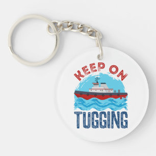 Tugboat Keep on Tugging Key Ring