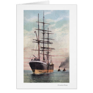 Tugboats Towing a Ship to Sea