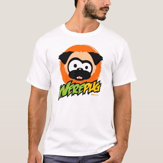 Tugg the WerePug White T-Shirt (Front)