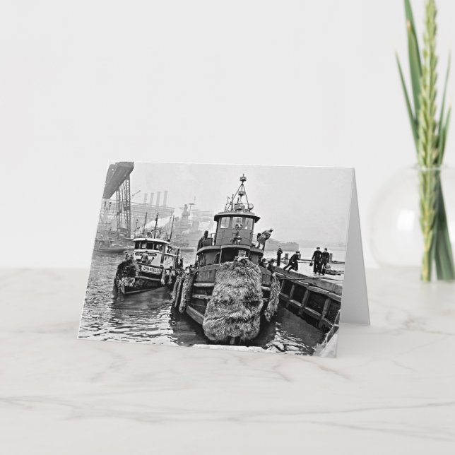 Tugs at Brooklyn Navy Yard Card (Front)