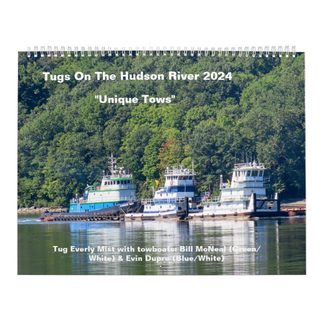Tugs On The Hudson River With Unique Tows 2024  Calendar (Cover)