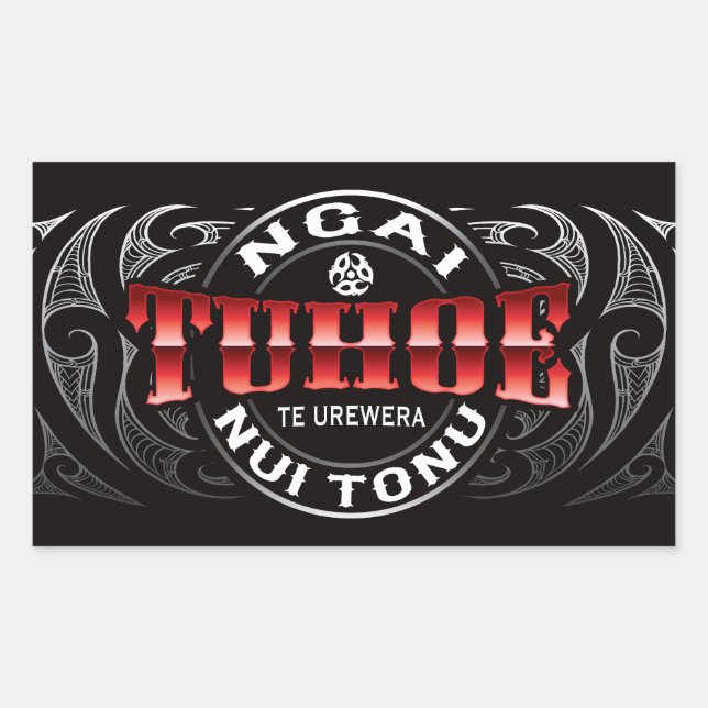 Tuhoe Lifer Moko Chrome Rectangular Sticker (Front)