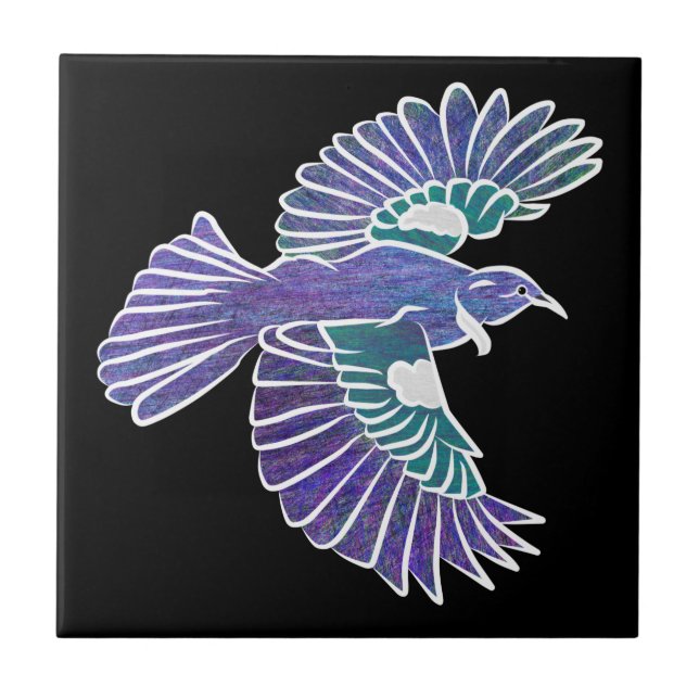 Tui Bird New Zealand Flying Tile (Front)