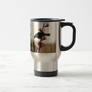 Tui birds on New Zealand flax Travel Mug