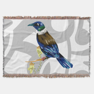 Tui koru pattern throw blanket