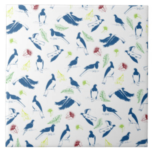 Tui New Zealand Bird Pattern Tile