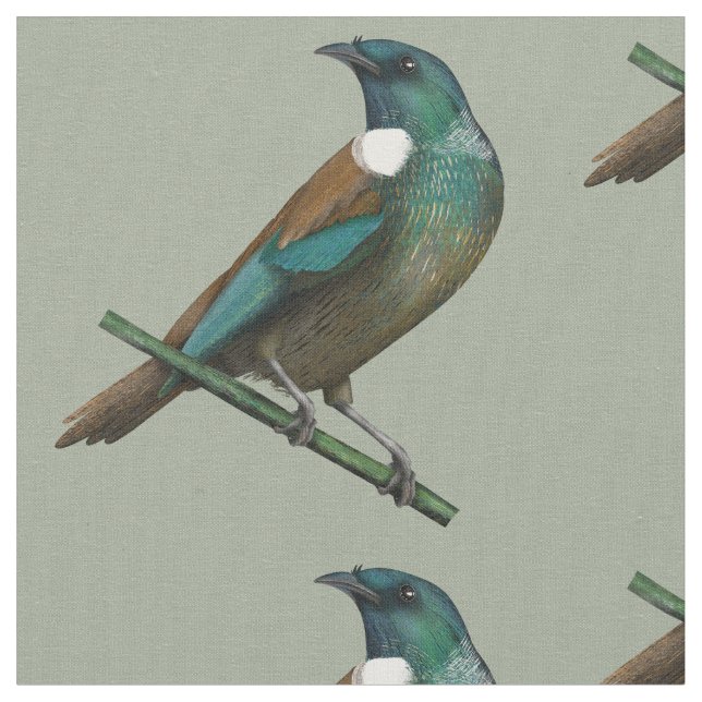 Tui New Zealands Bird Fabric (Close Up)