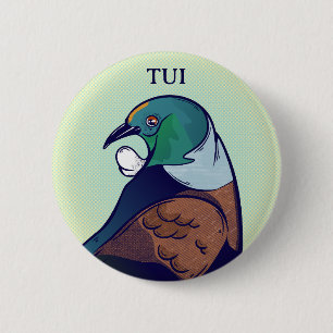 Tui Retro Halftone Cartoon style 6 Cm Round Badge