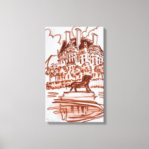 Tuileries Garden by the Louvre Paris, France Canvas Print