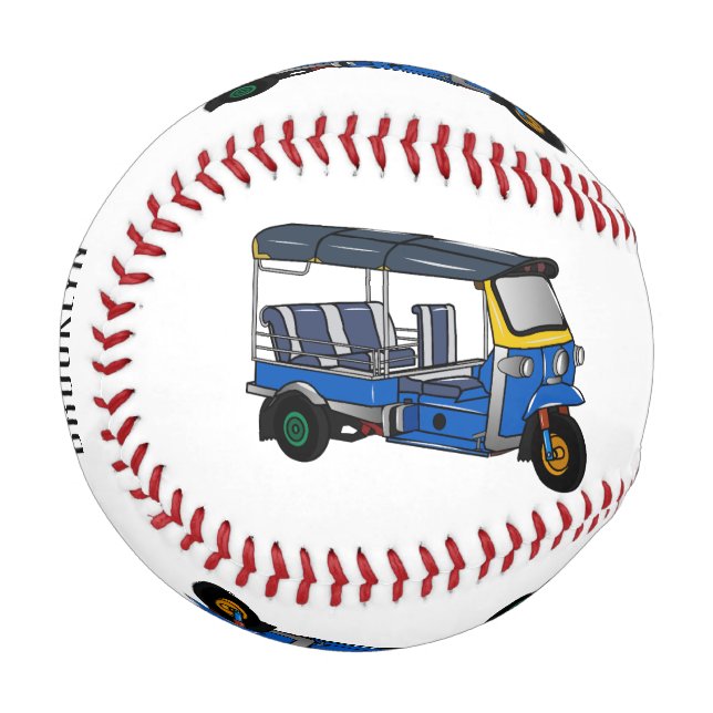 Tuk tuk cartoon illustration baseball (Front Left)