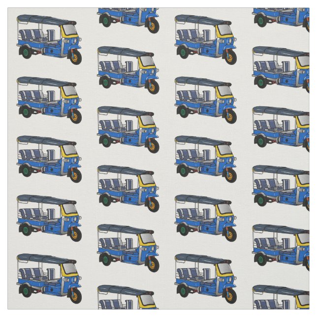 Tuk tuk cartoon illustration fabric (Swatch)